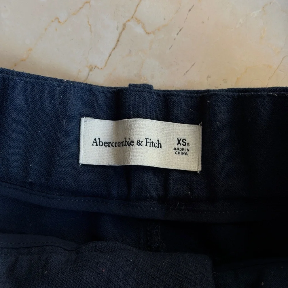 Abercrombie & Fitch Navy Wide-Leg Trousers - Picture 7 of 7